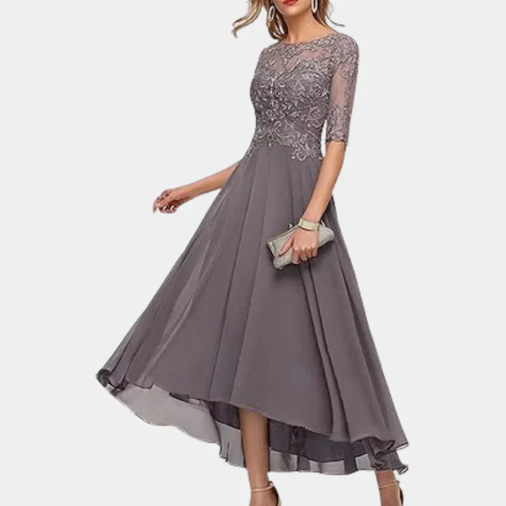 Chiffon Avondjurk met Elegante Details