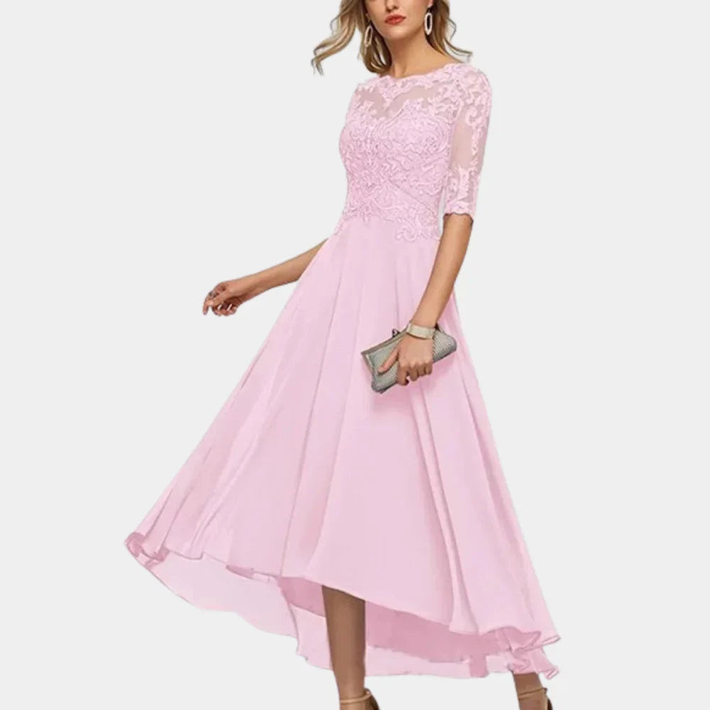 Chiffon Avondjurk met Elegante Details