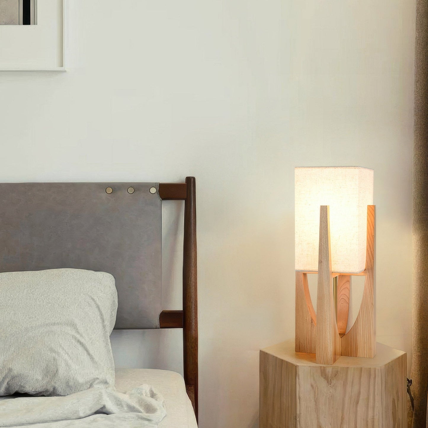 Chloé Minimalistische Vloerlamp - Massief Walnotenhout
