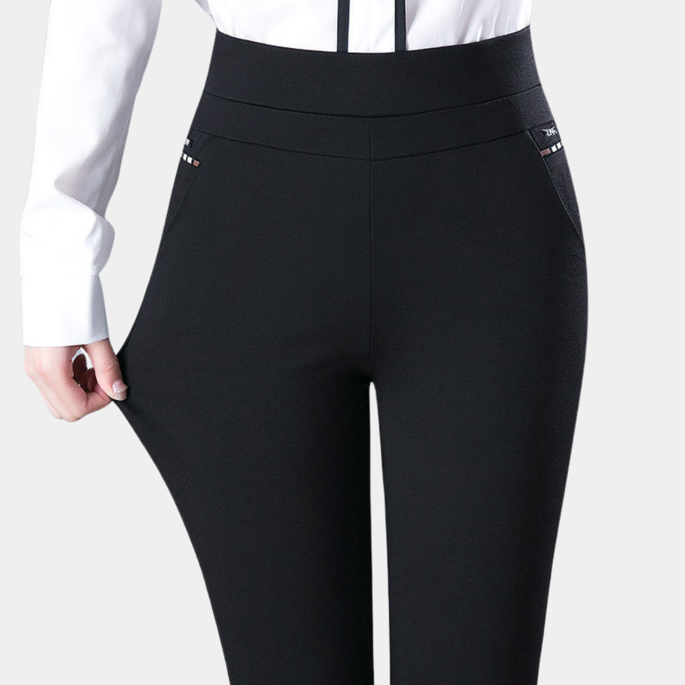Comfortabele Dames Stretchbroek met Hoge Taille