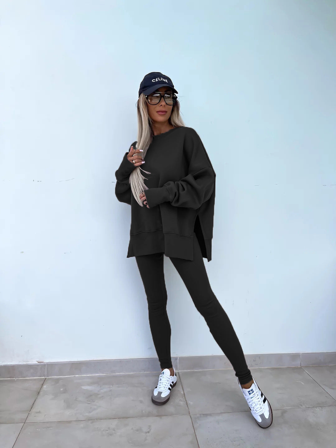 Comfortabele Dames Sweater Set met Split Top