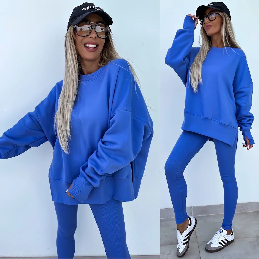 Comfortabele Dames Sweater Set met Split Top
