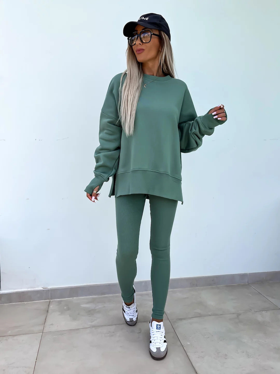 Comfortabele Dames Sweater Set met Split Top