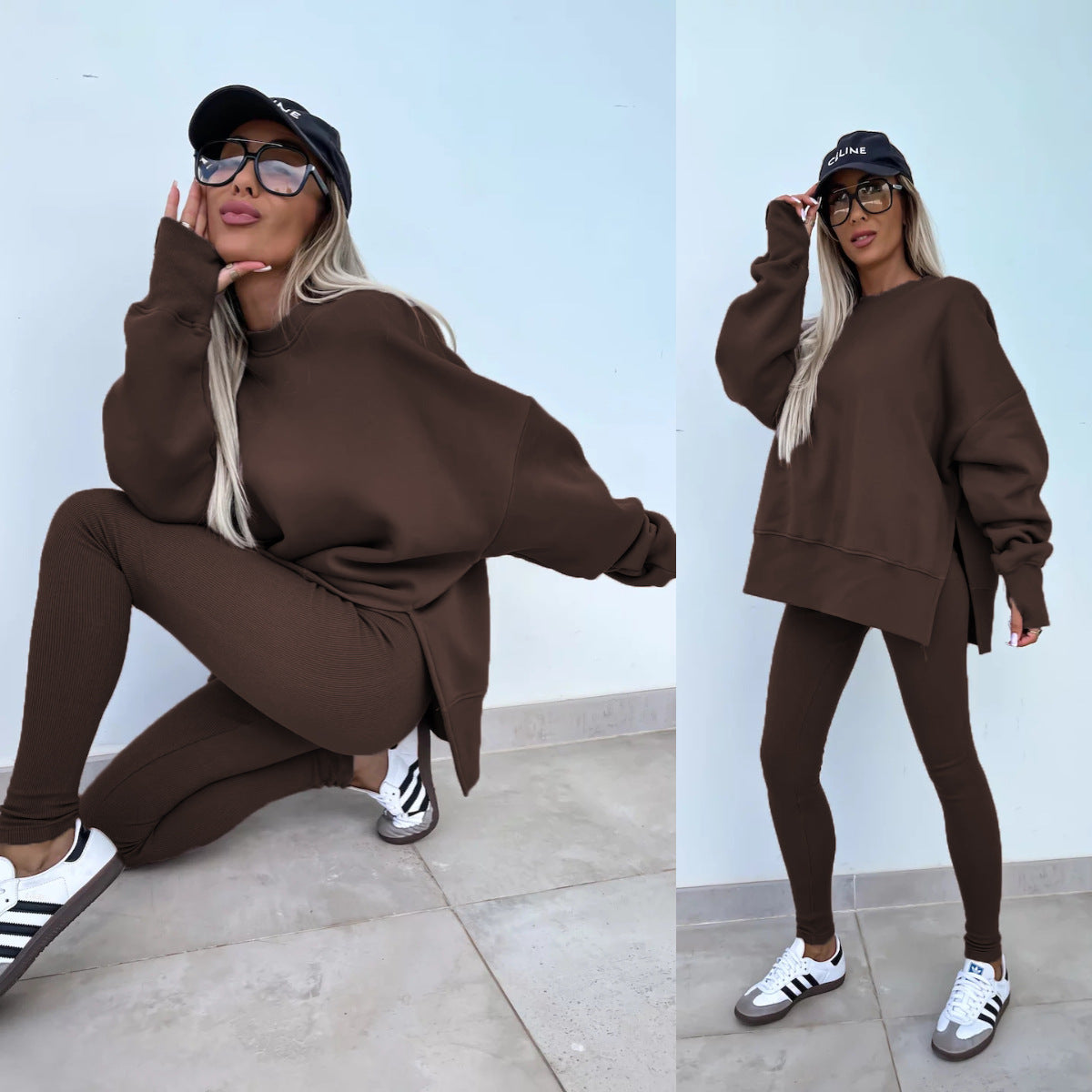Comfortabele Dames Sweater Set met Split Top