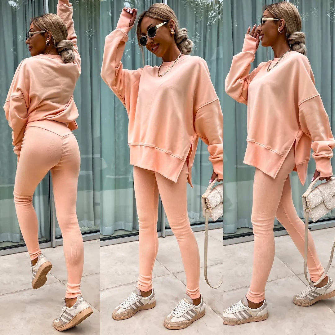 Comfortabele Dames Sweater Set met Split Top