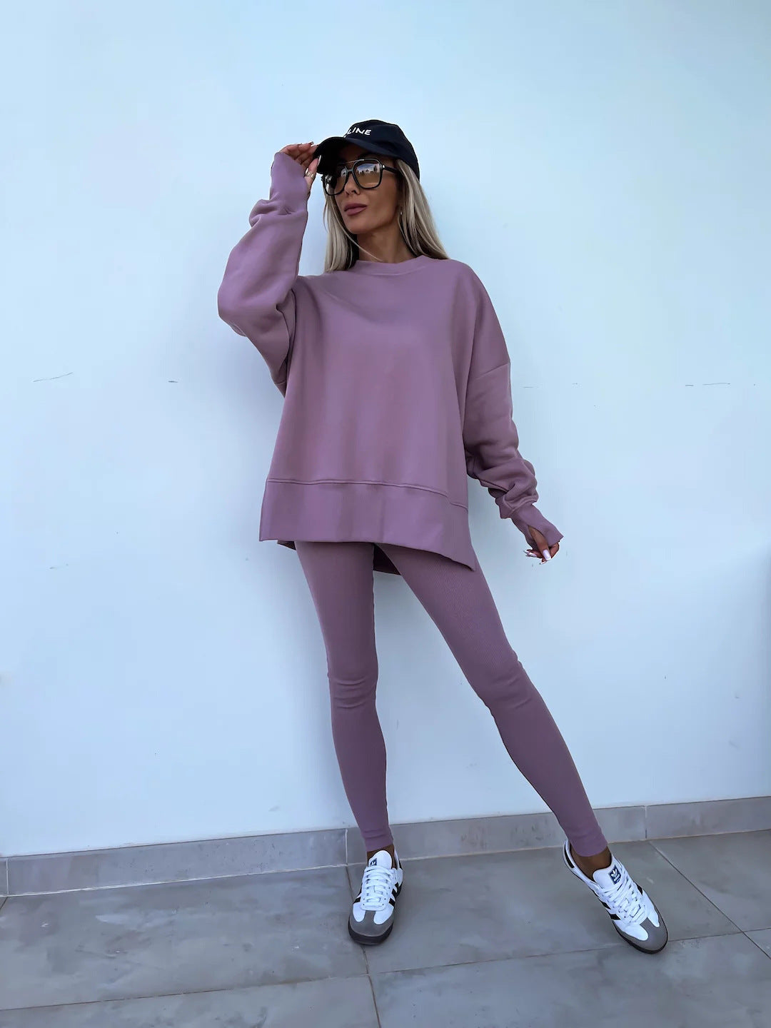 Comfortabele Dames Sweater Set met Split Top
