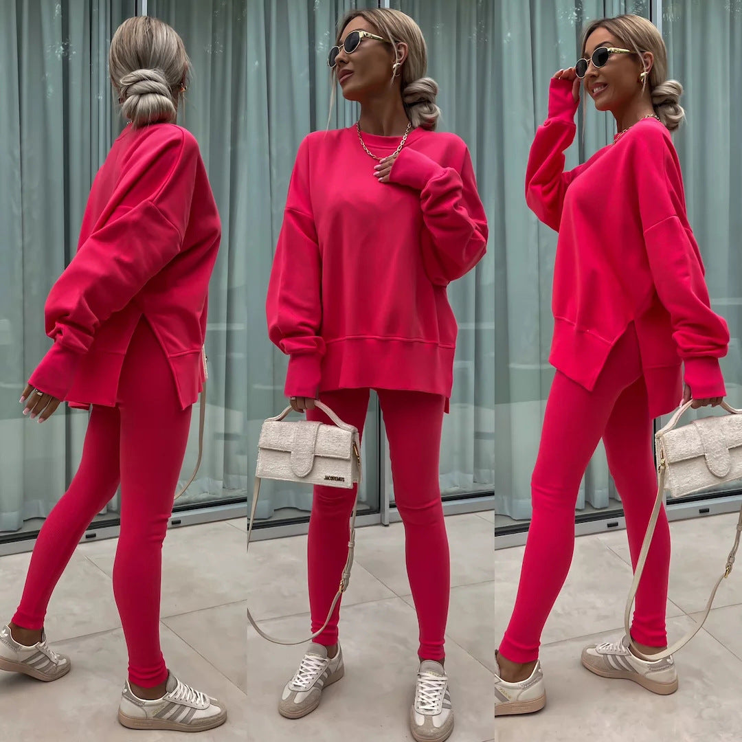 Comfortabele Dames Sweater Set met Split Top