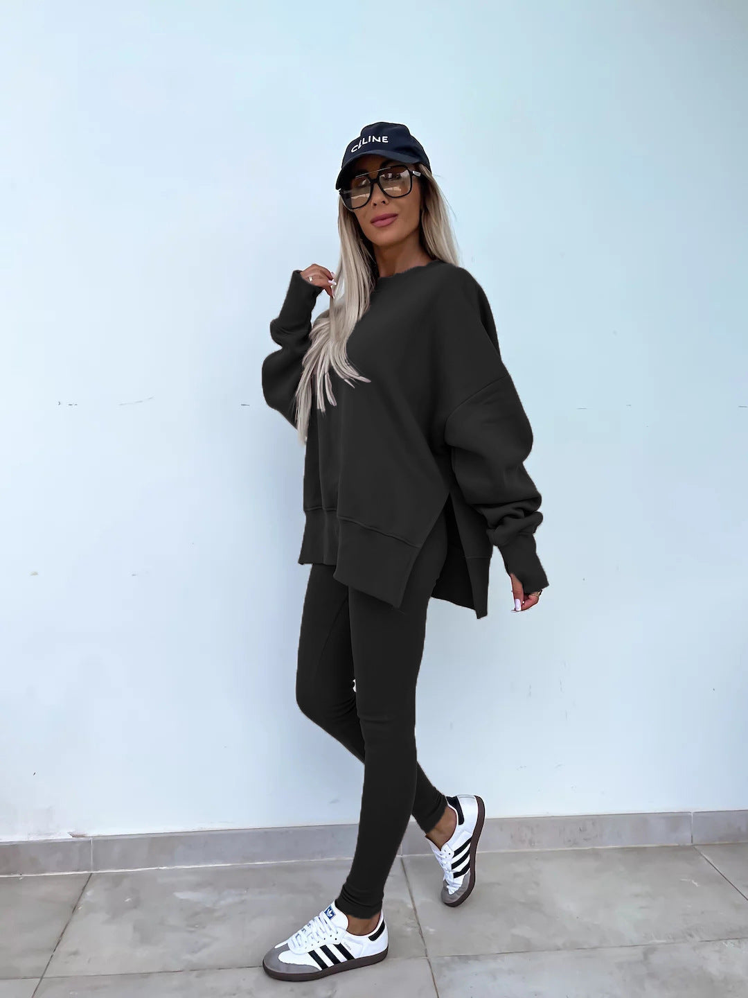 Comfortabele Dames Sweater Set met Split Top