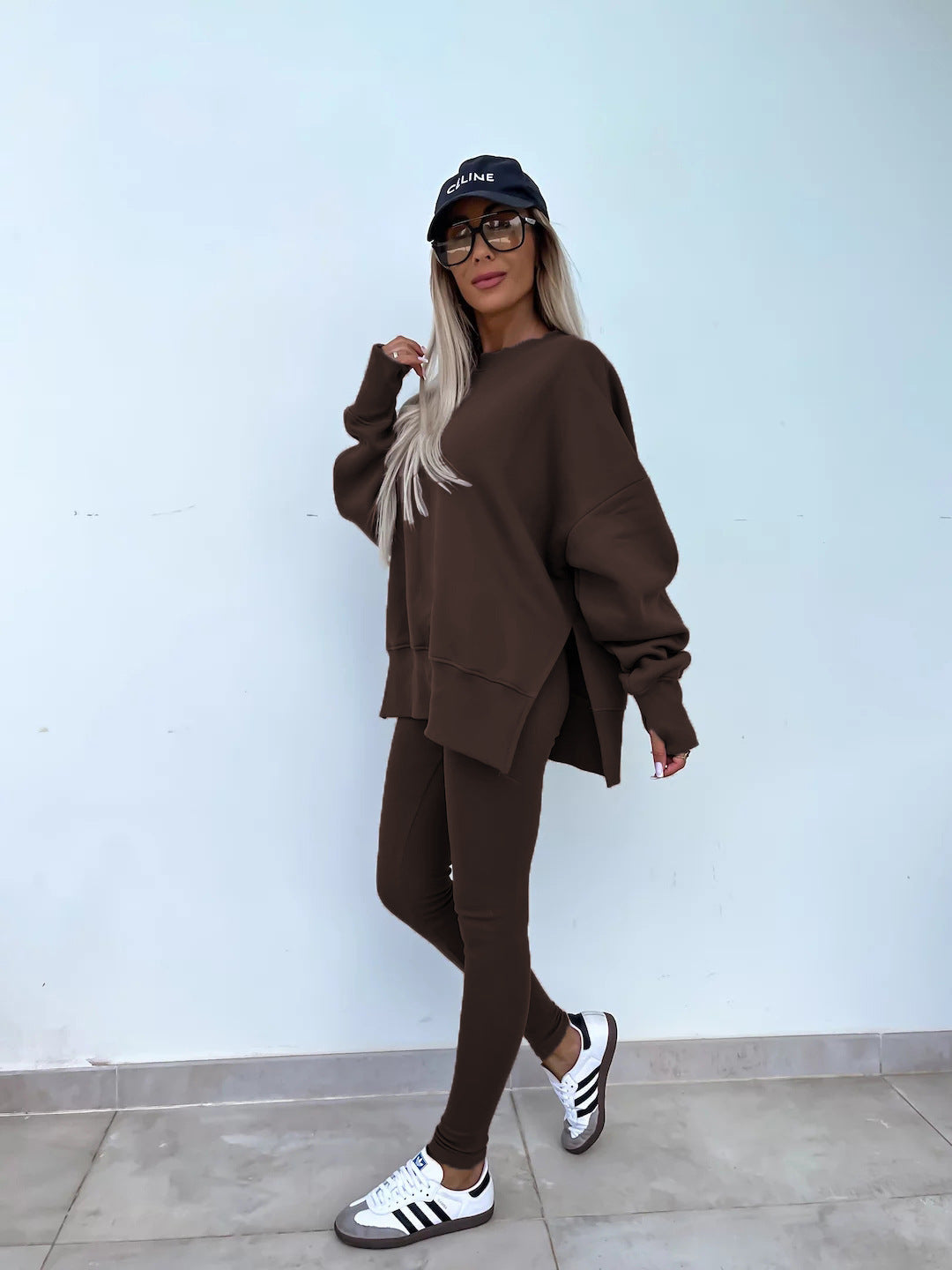 Comfortabele Dames Sweater Set met Split Top
