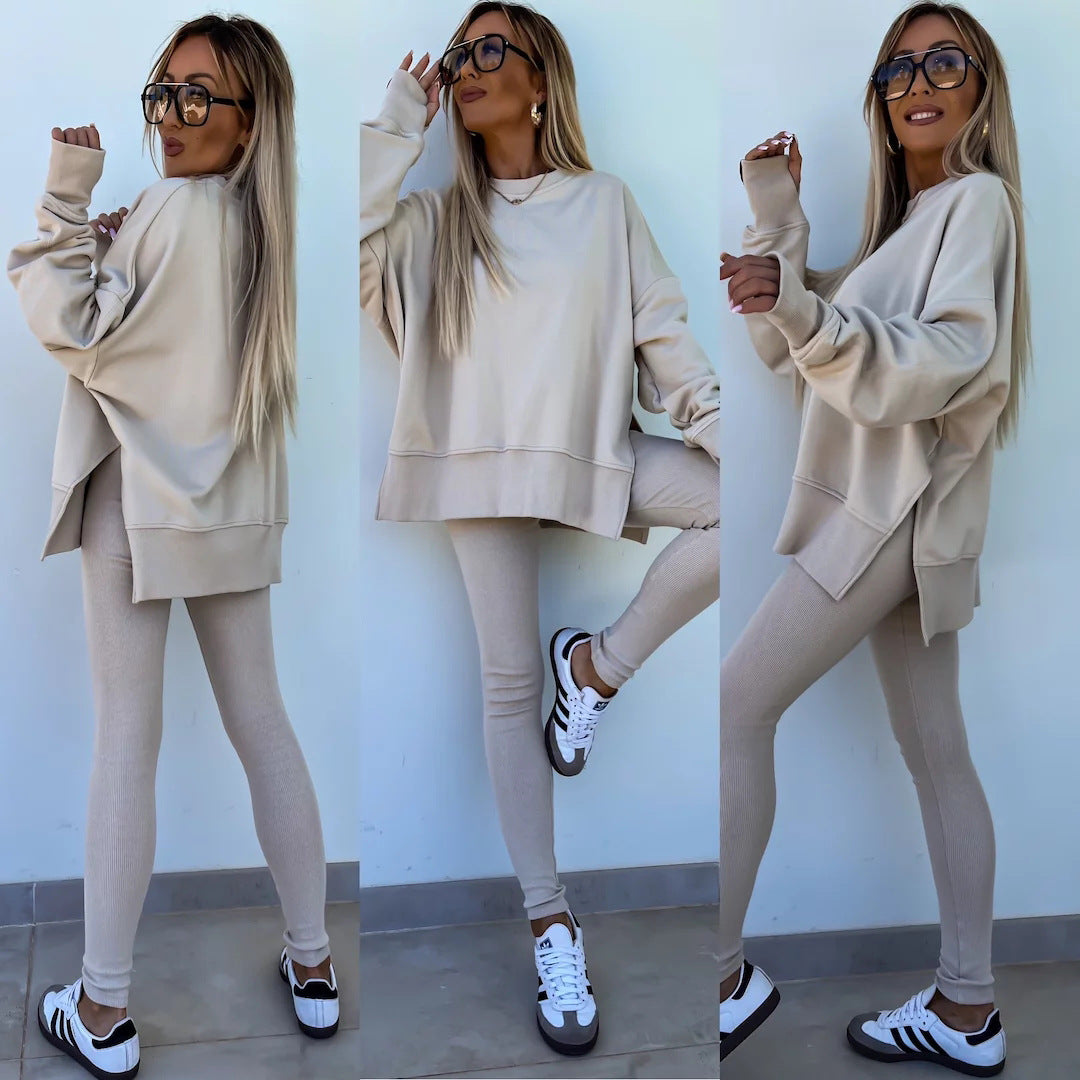 Comfortabele Dames Sweater Set met Split Top