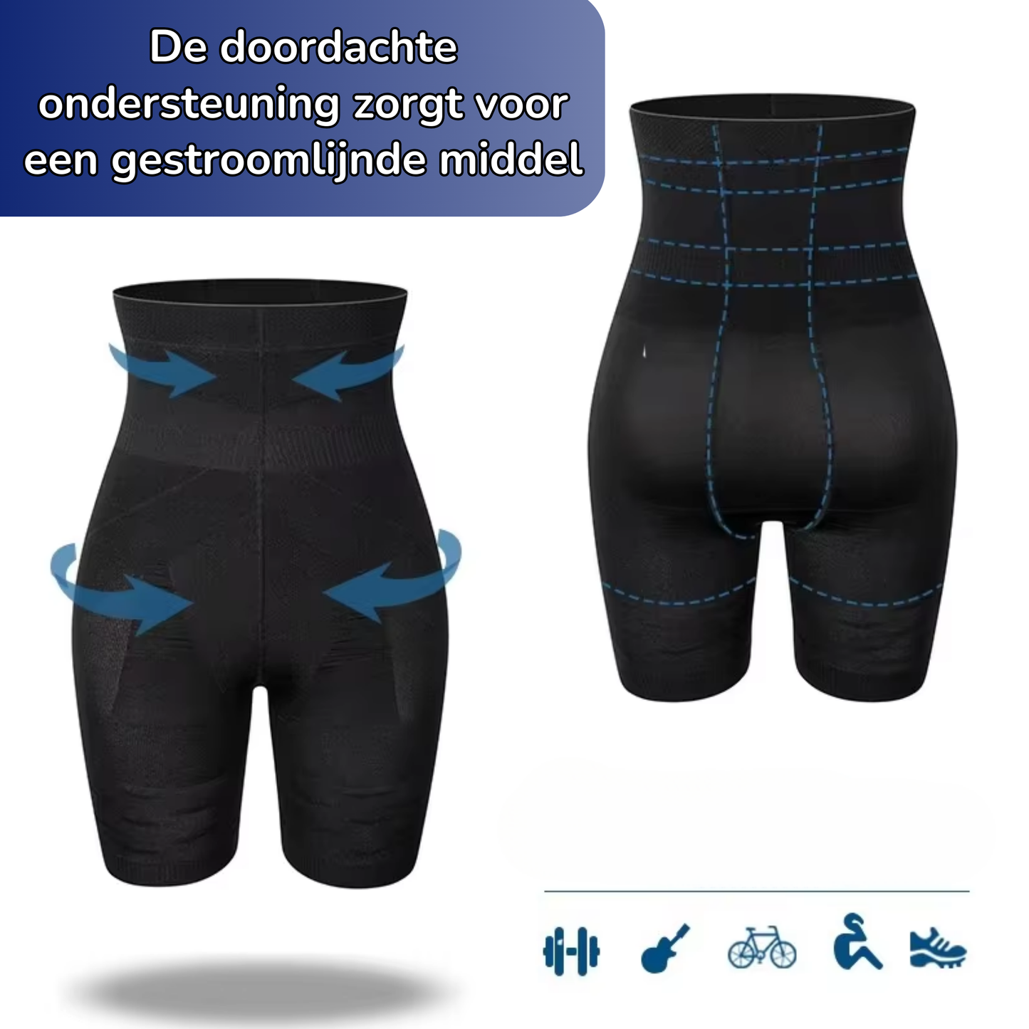 Compressie Broek - Bovenbeen en Rug Ondersteuning