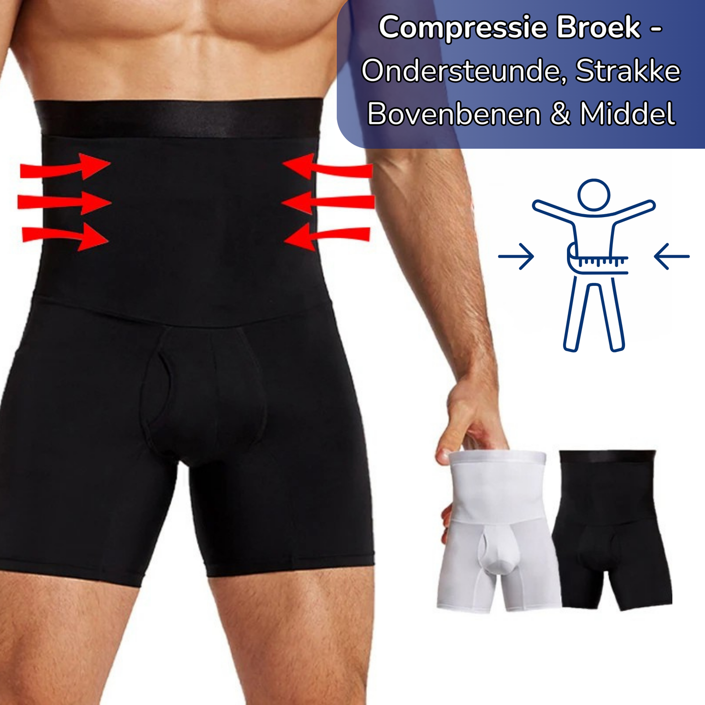Compressie Broek - Bovenbeen en Rug Ondersteuning