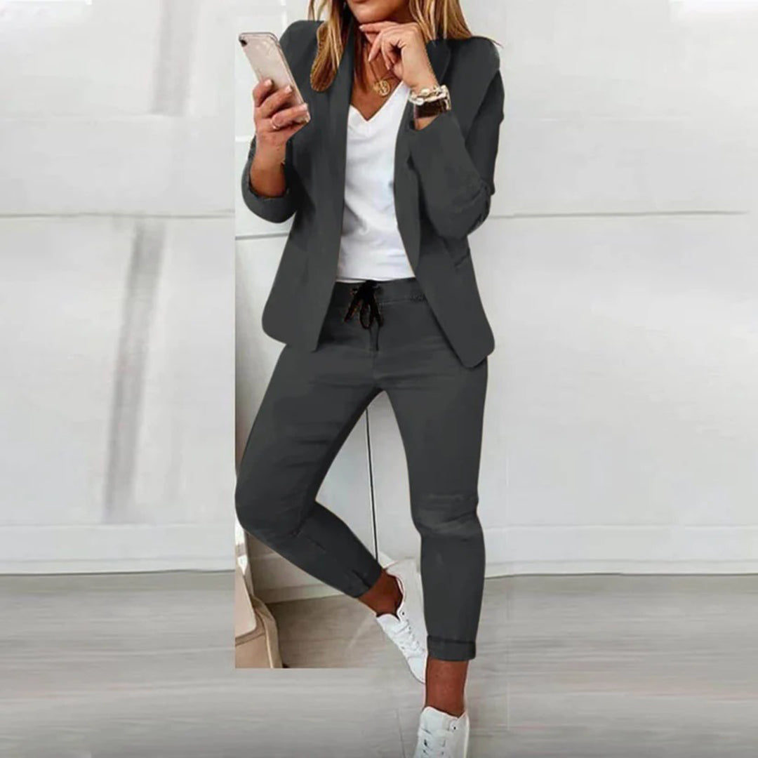 Dames Blazer & Jogger Set met Print