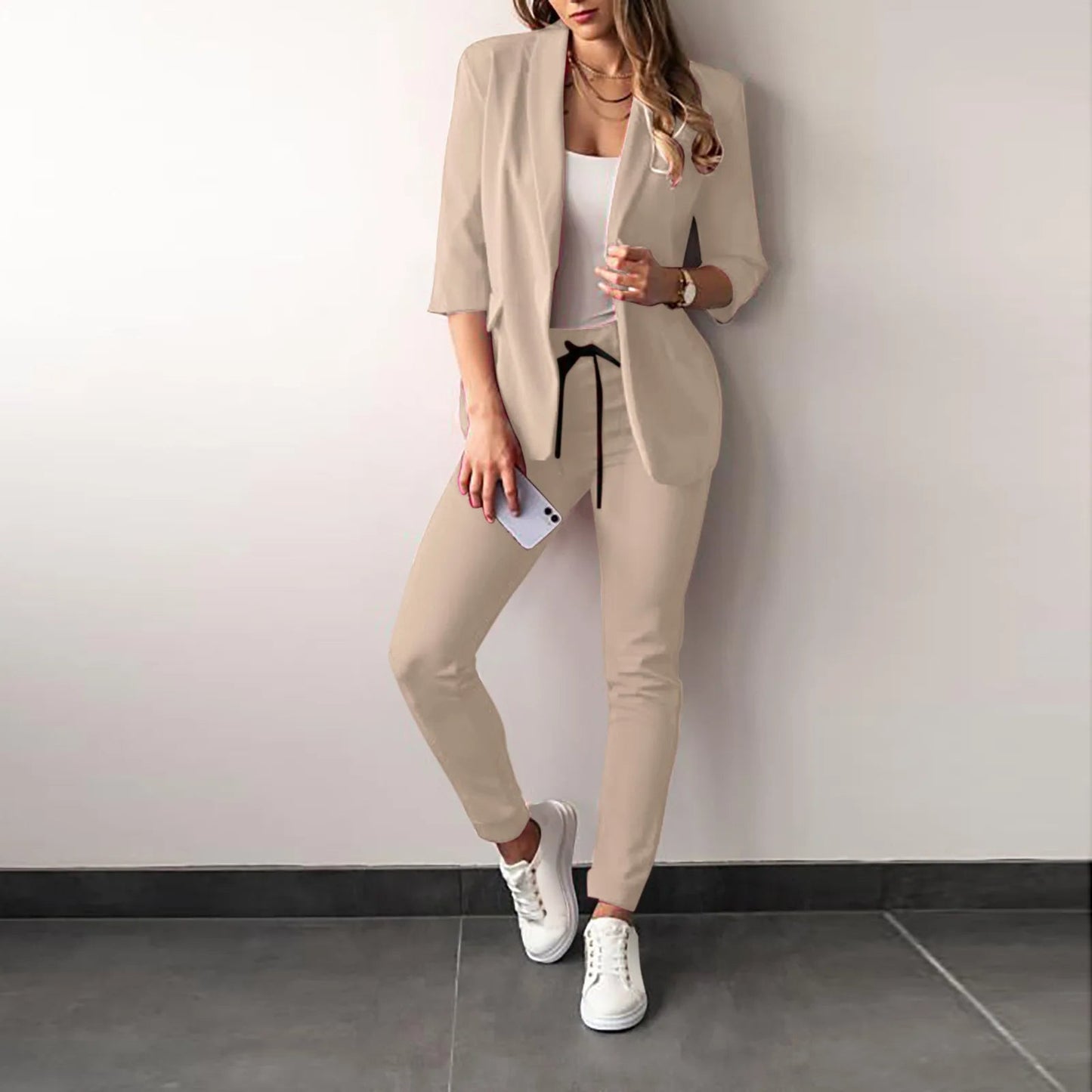 Dames Blazer Set met Slim Fit Pantalon