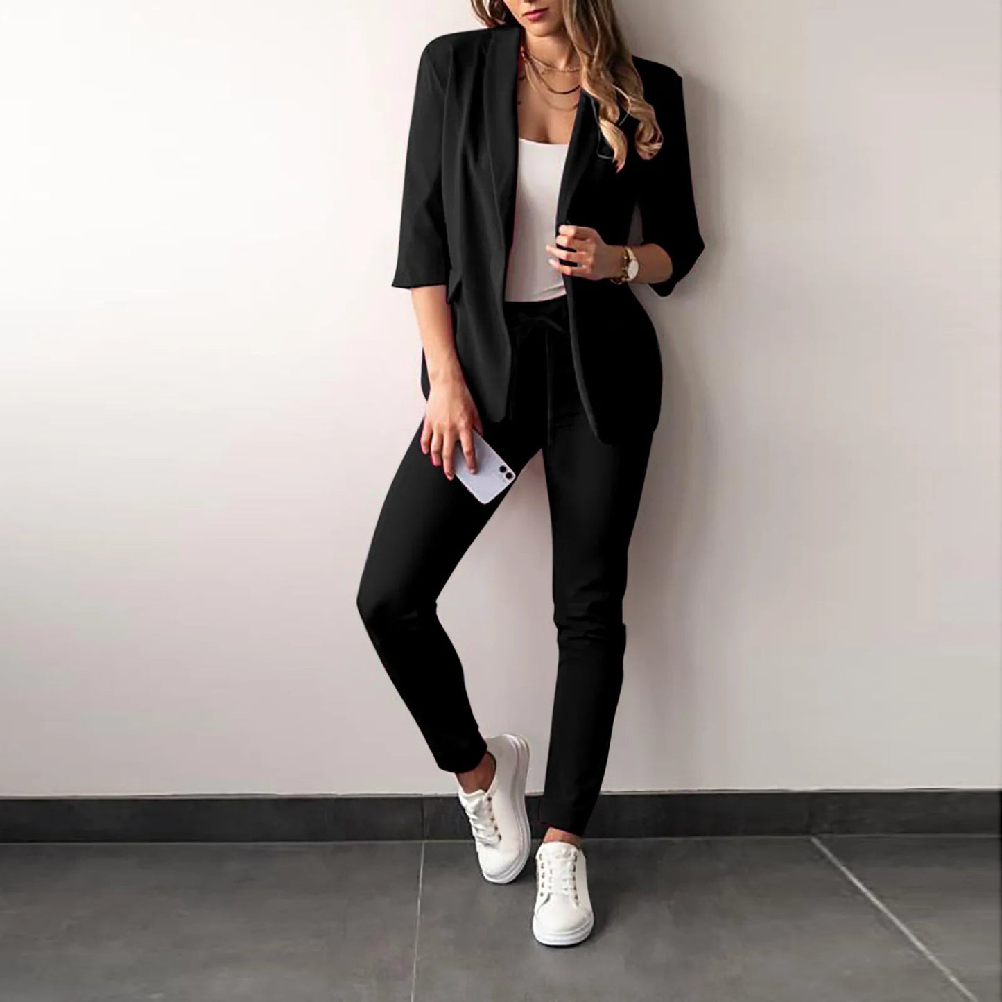 Dames Blazer Set met Slim Fit Pantalon