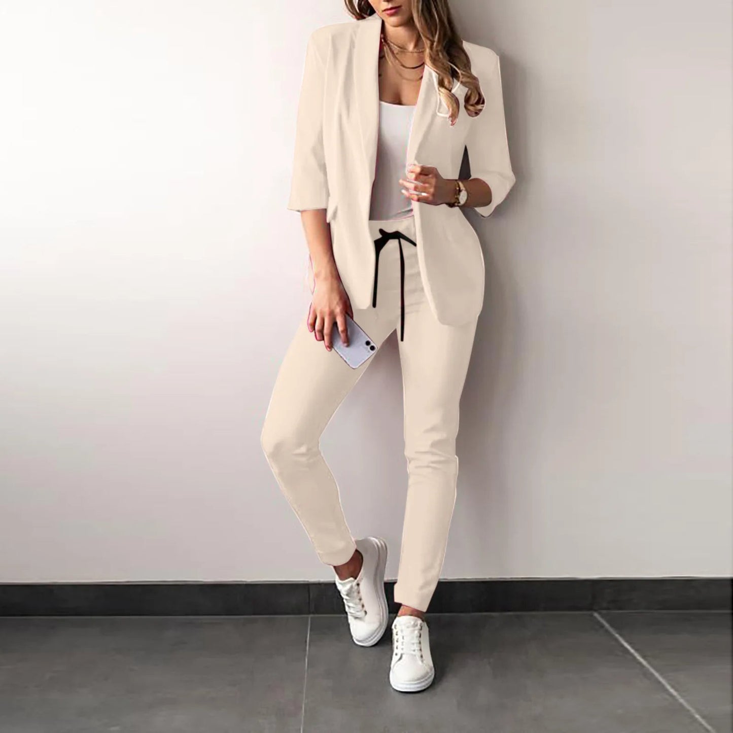 Dames Blazer Set met Slim Fit Pantalon