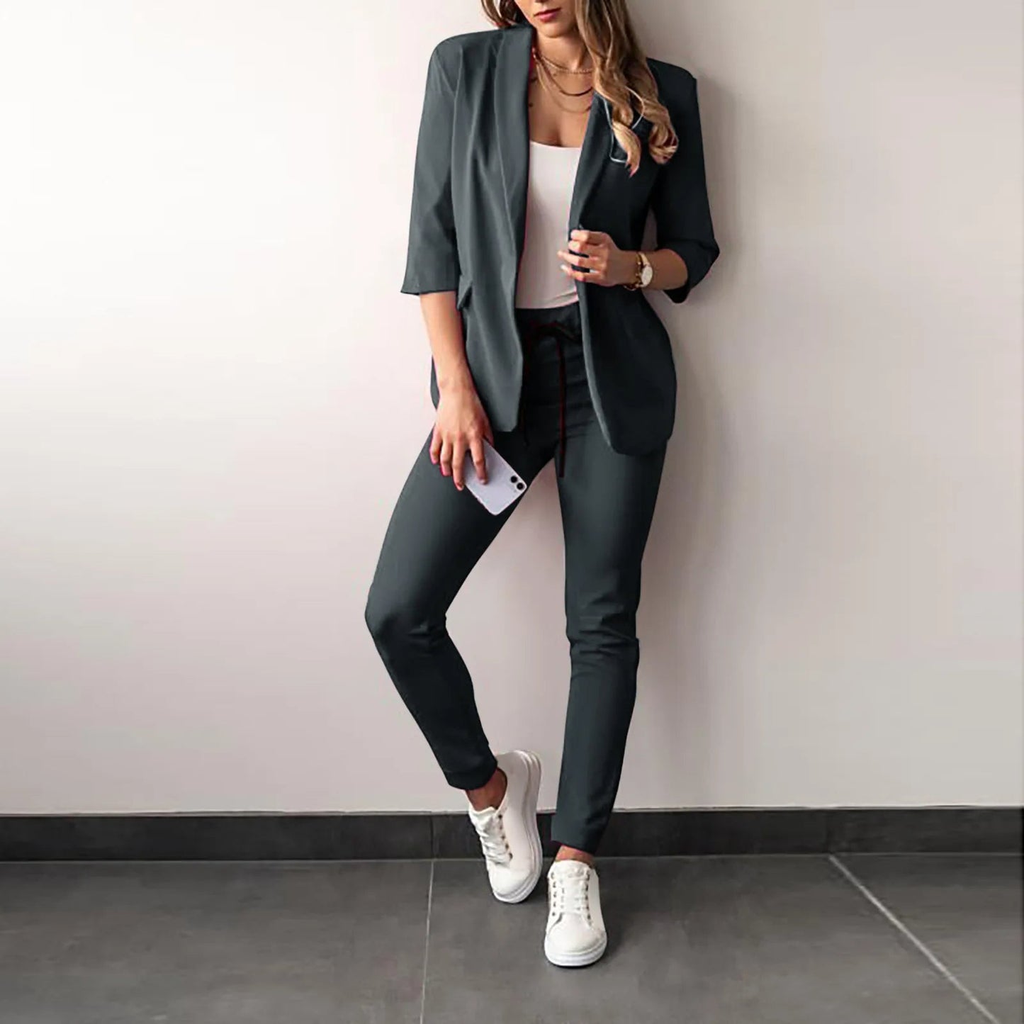Dames Blazer Set met Slim Fit Pantalon