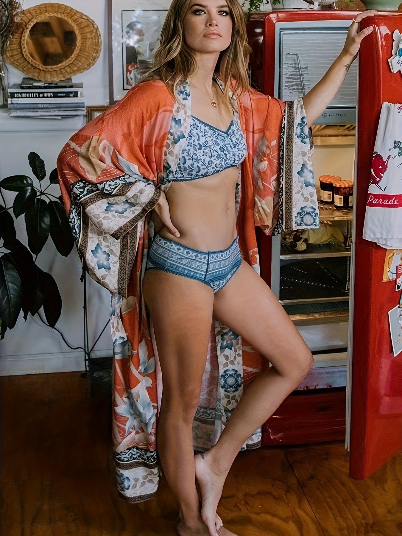 Dames Kimono met Bloemenprint - Luxe Barbara