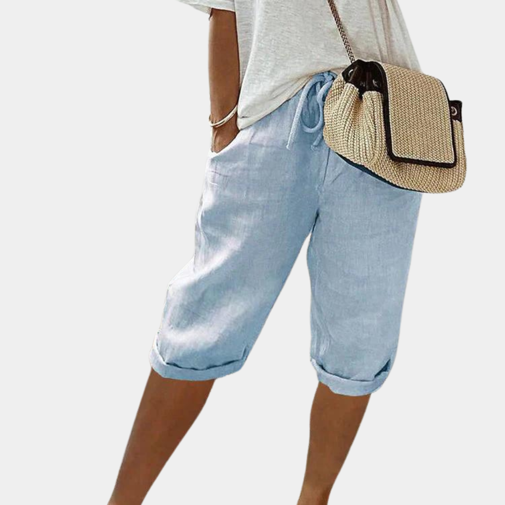 Dames Linnen Korte Broek Comfort Fit