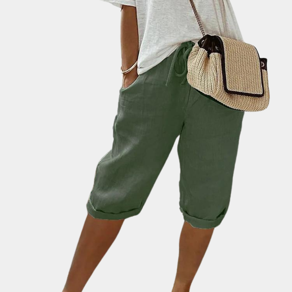 Dames Linnen Korte Broek Comfort Fit