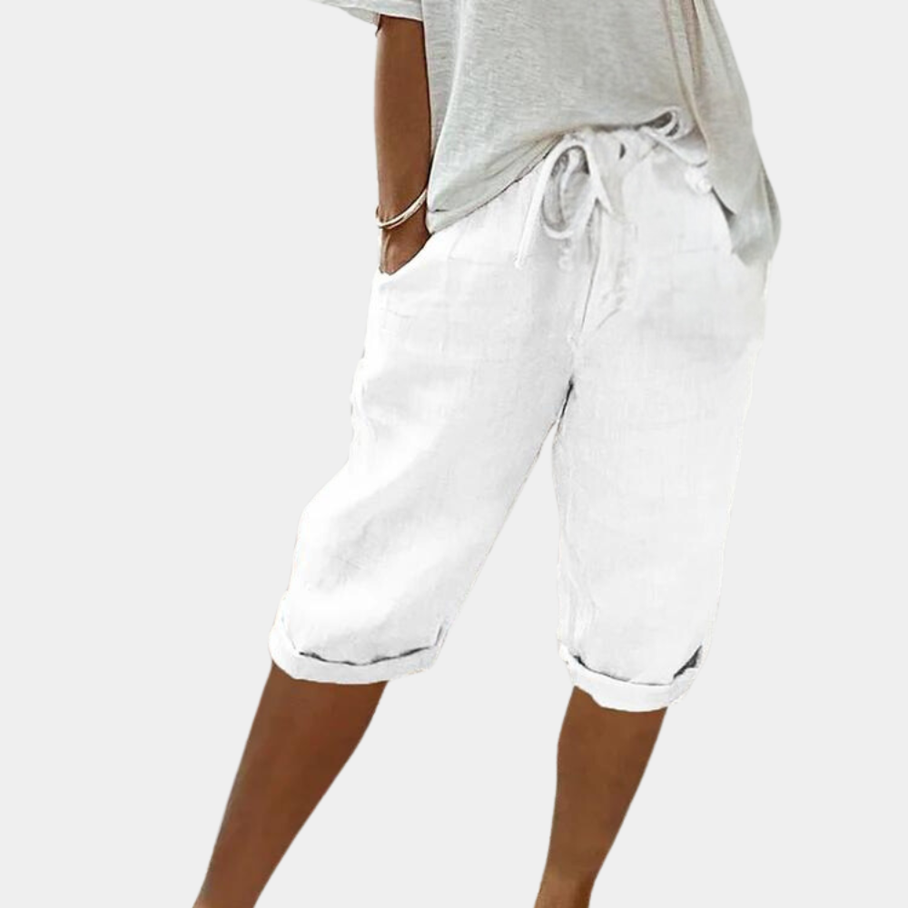 Dames Linnen Korte Broek Comfort Fit