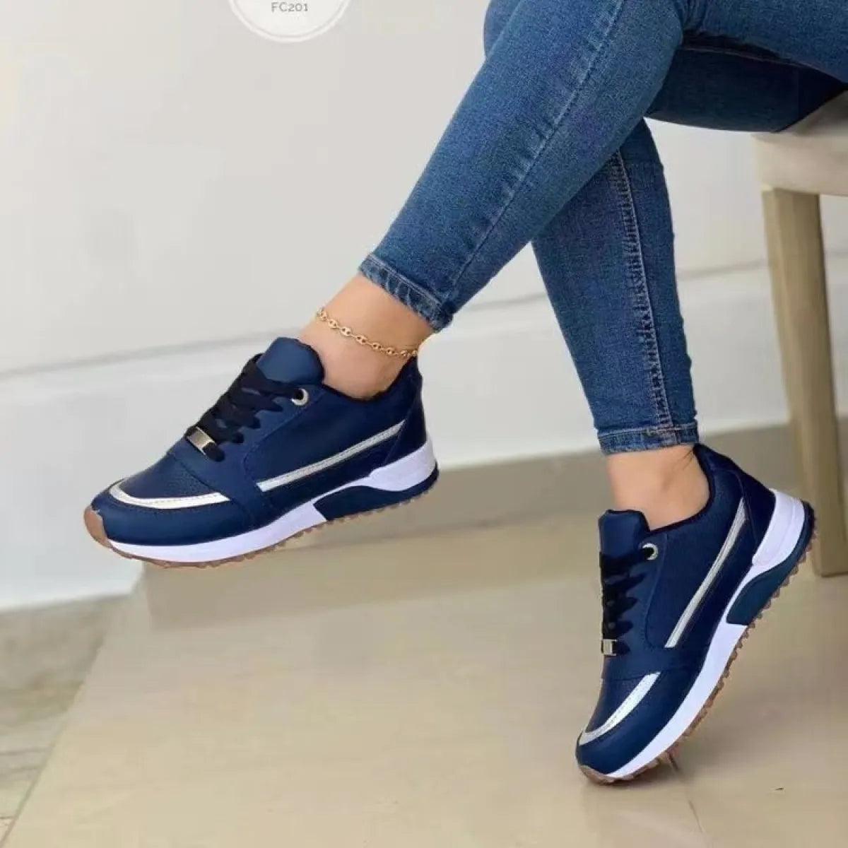 Dames Sneakers met Comfortabele Platte Zool