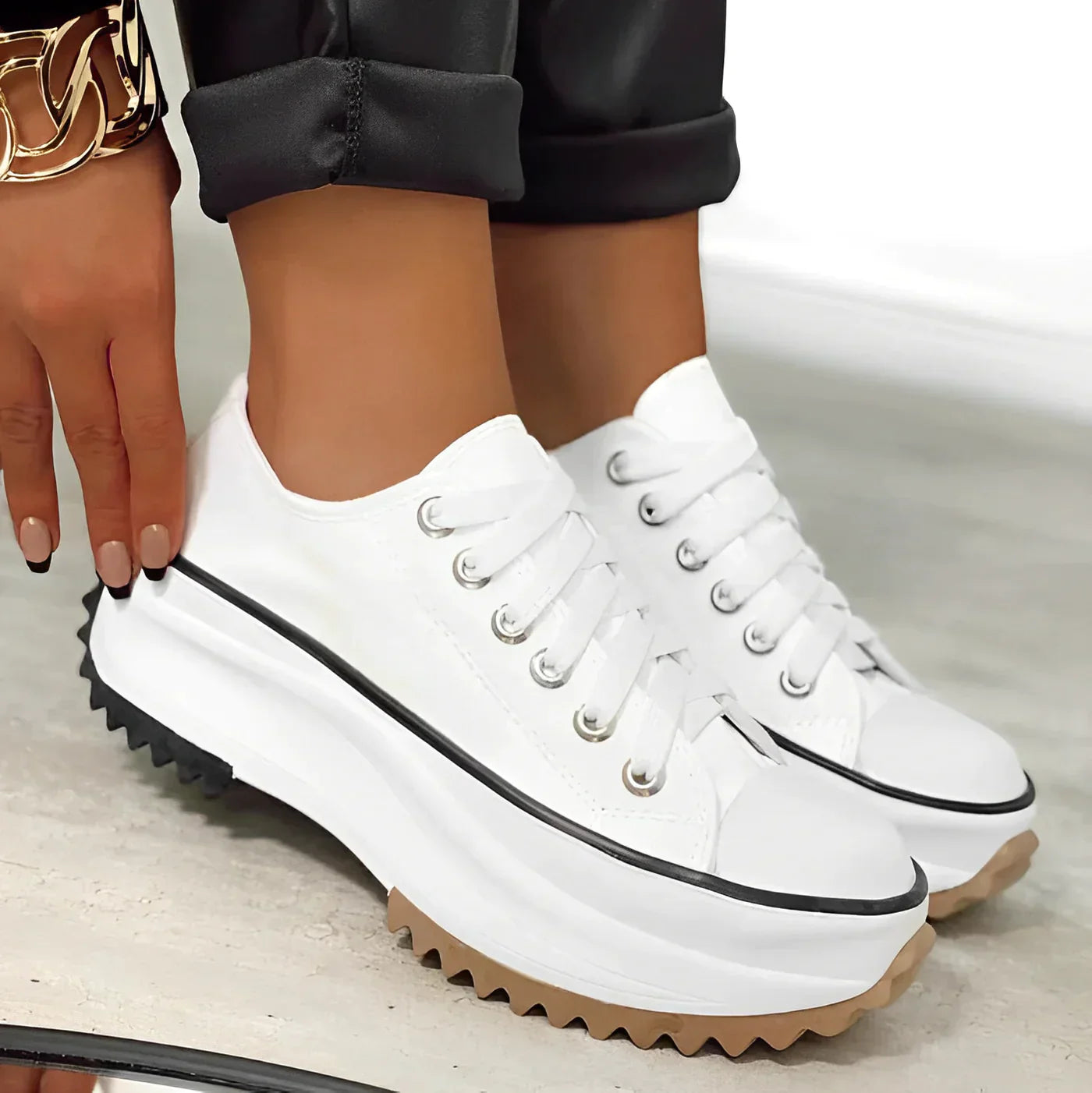 Dames Sneakers met Dikke Zool - Trendy