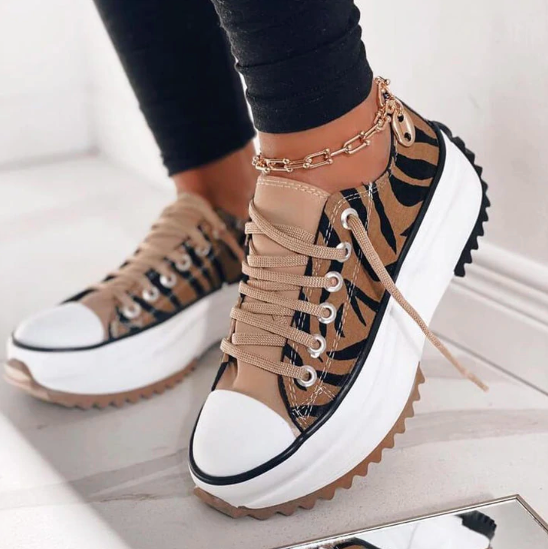 Dames Sneakers met Dikke Zool - Trendy