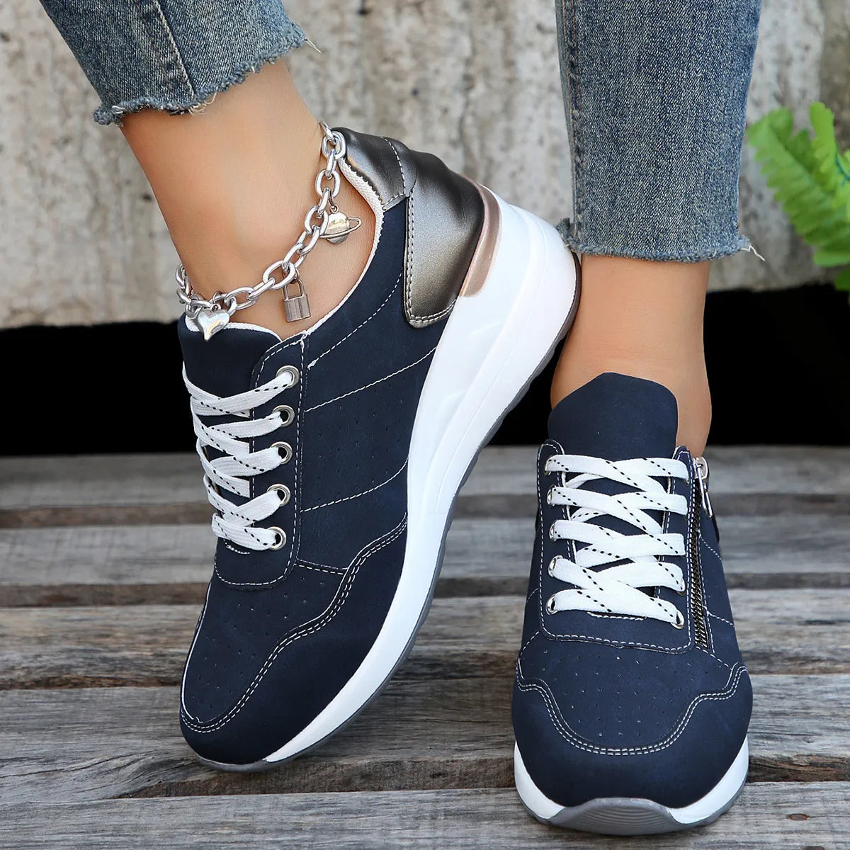 Dames Sneakers met Dikke Zool en Comfort