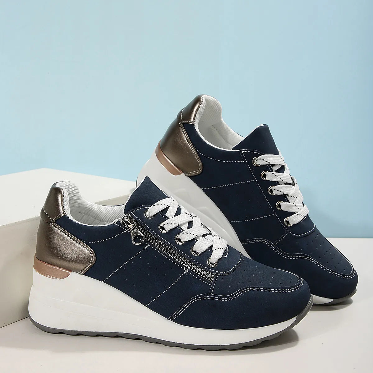 Dames Sneakers met Dikke Zool en Comfort