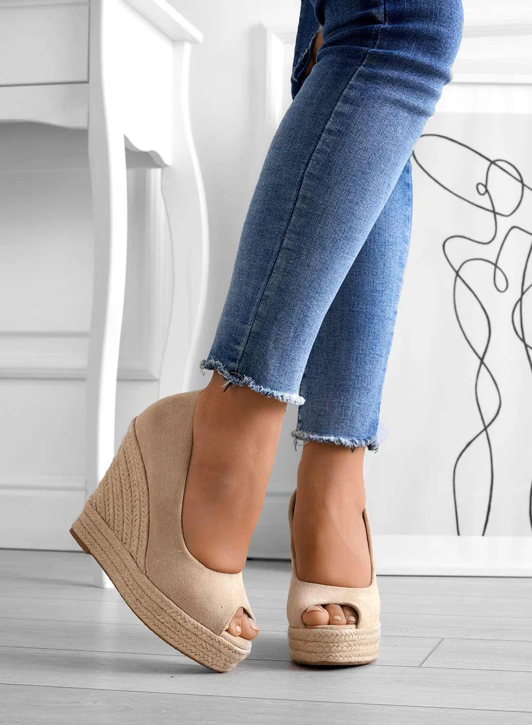 Dames Suède Wedge Espadrilles - Madison