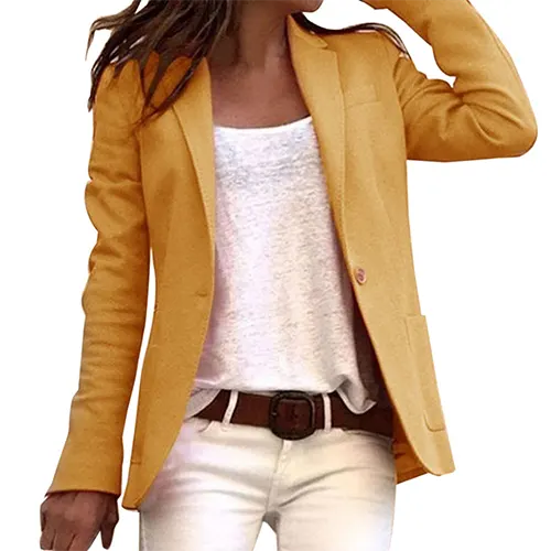 Damesblazer met Lange Mouwen Casual Stijl