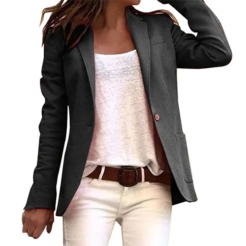 Damesblazer met Lange Mouwen Casual Stijl