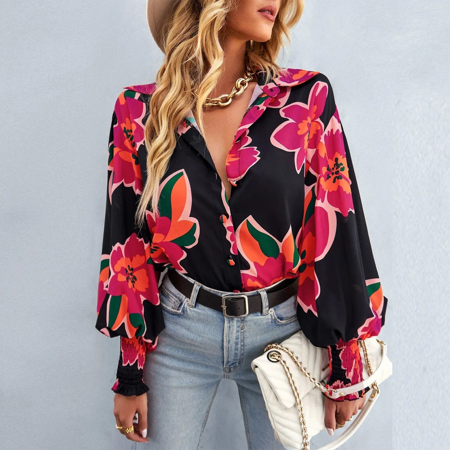 Damesblouse Flora met Bloemenprint