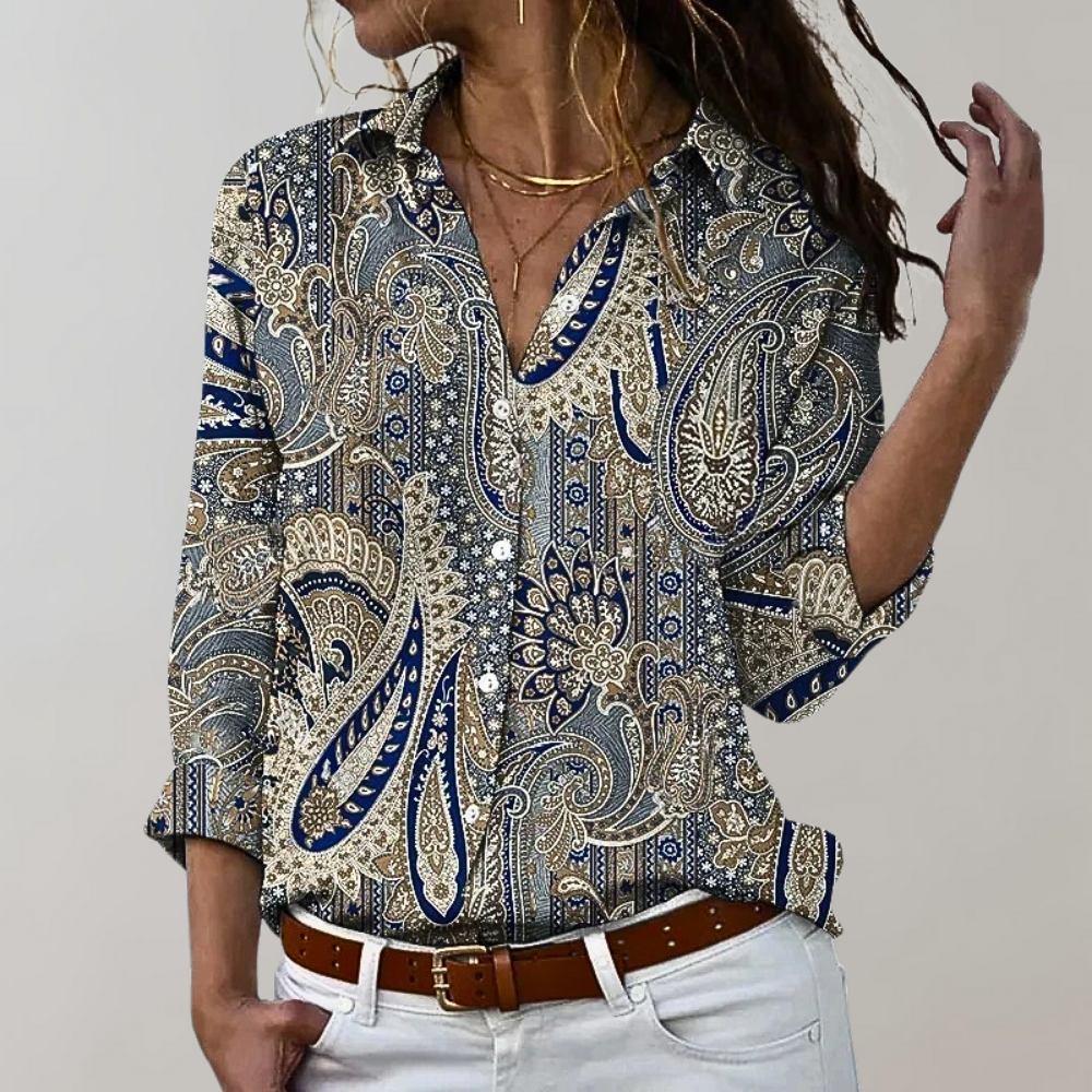 Damesblouse Lange Mouwen met Print Design