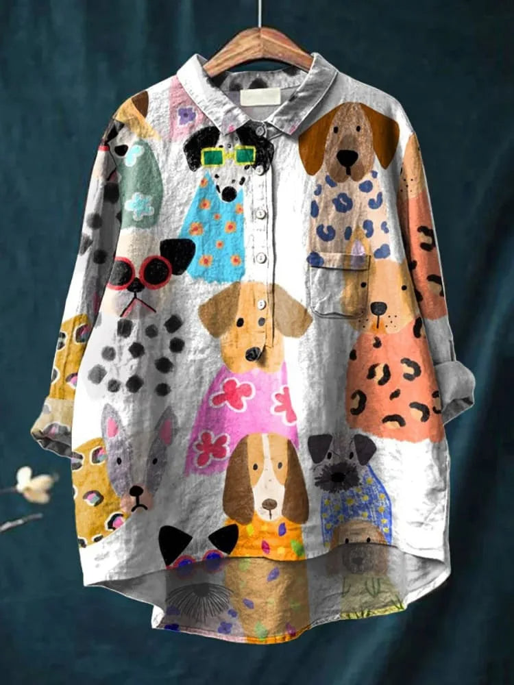 Damesblouse met 3D Cartoon Dierenprint