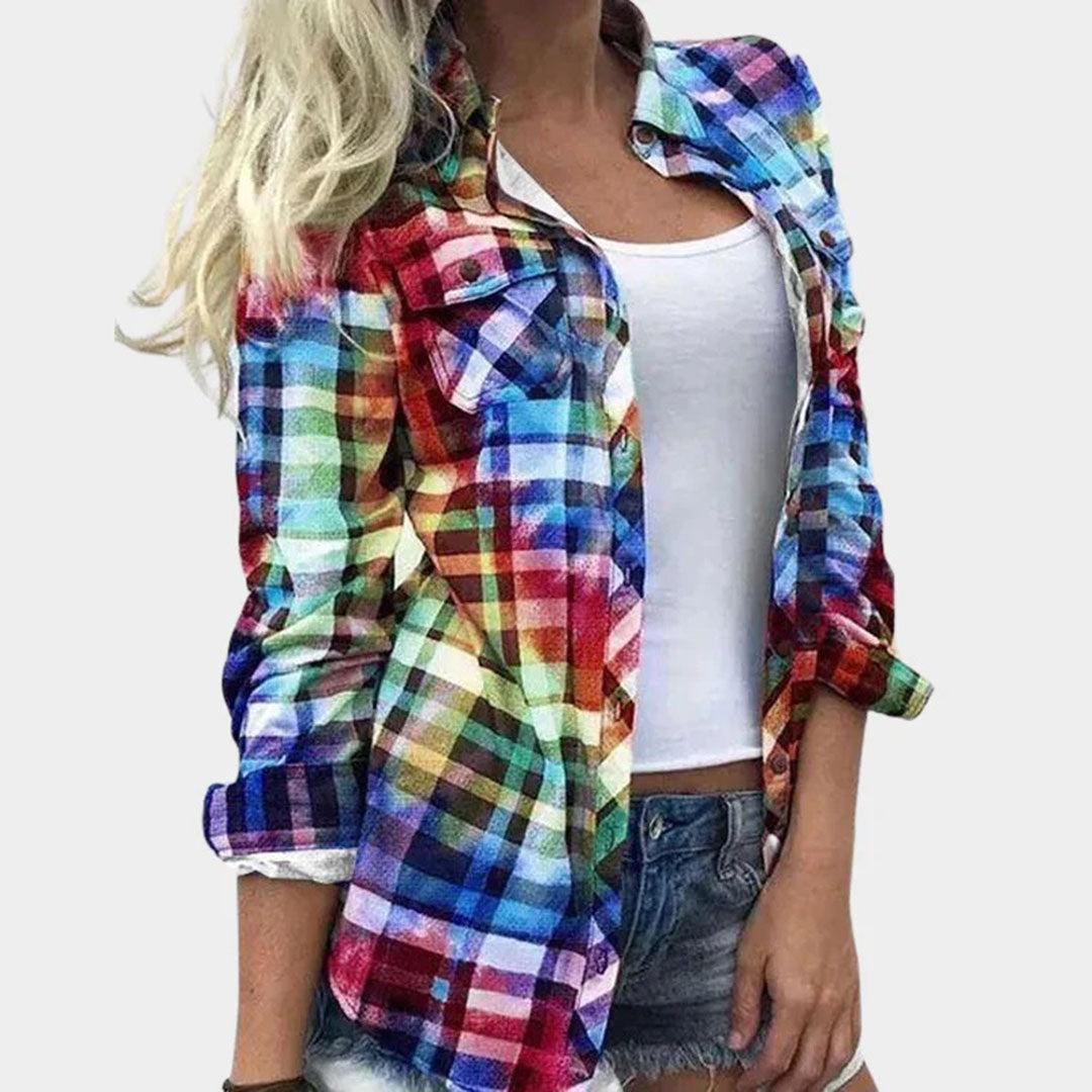 Damesblouse met Klassiek Geruit Patroon
