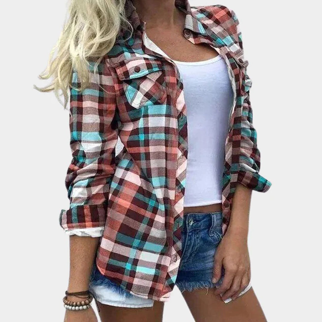 Damesblouse met Klassiek Geruit Patroon