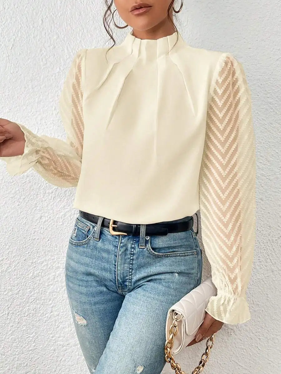 Diane - Elegante Dames Top met Lange Mouwen