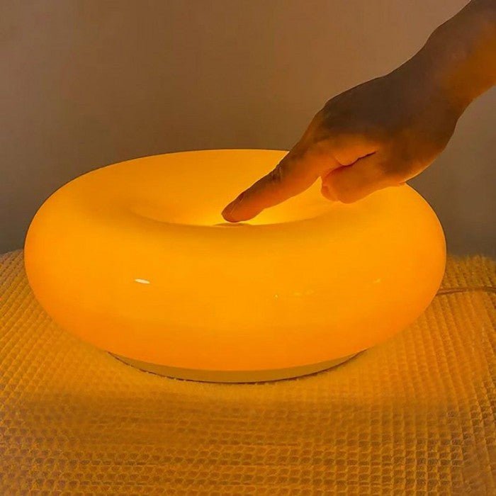 Dimbare LED Donut Tafel- en Wandlamp - Glas Sfeer