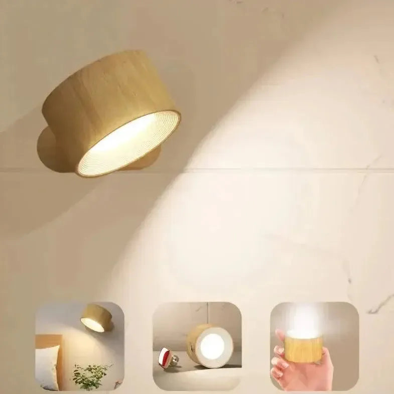 Draadloze Dimbare Wandlamp Claudine - Metaal 360° Rotatie