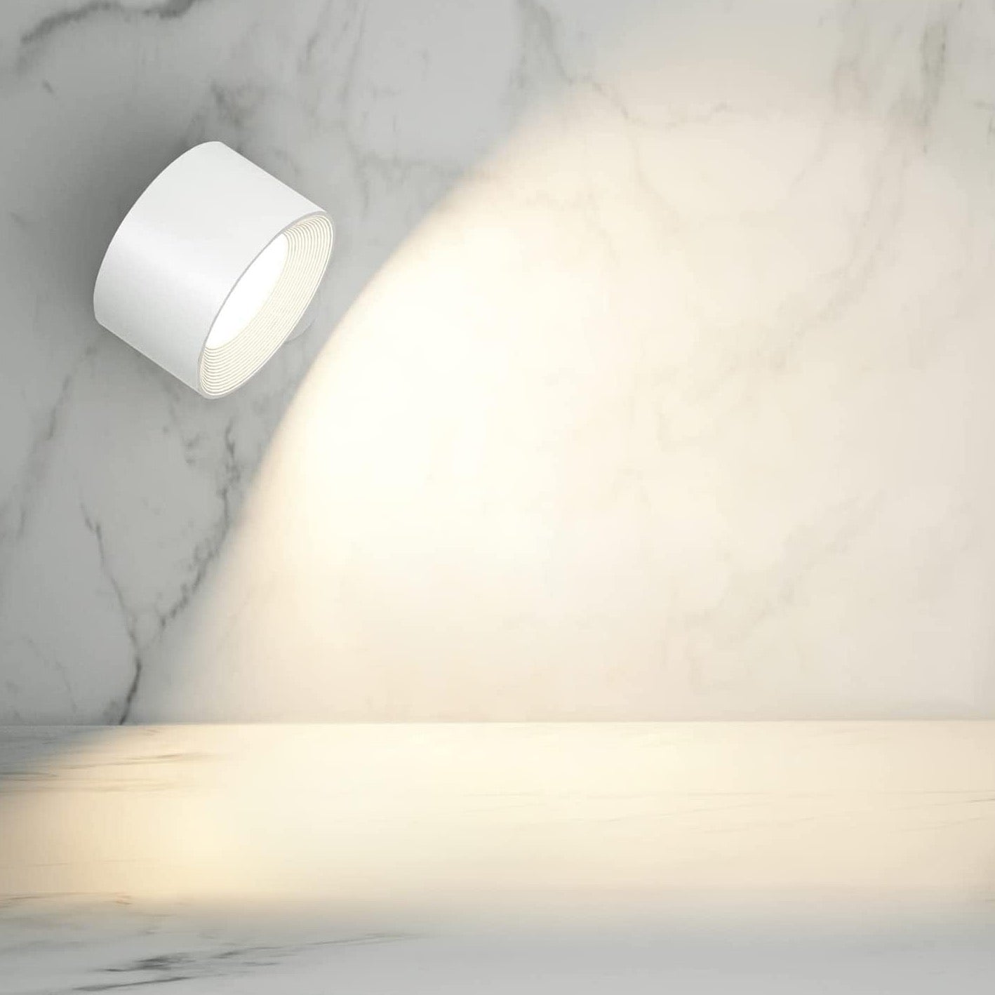 Draadloze Dimbare Wandlamp Claudine - Metaal 360° Rotatie
