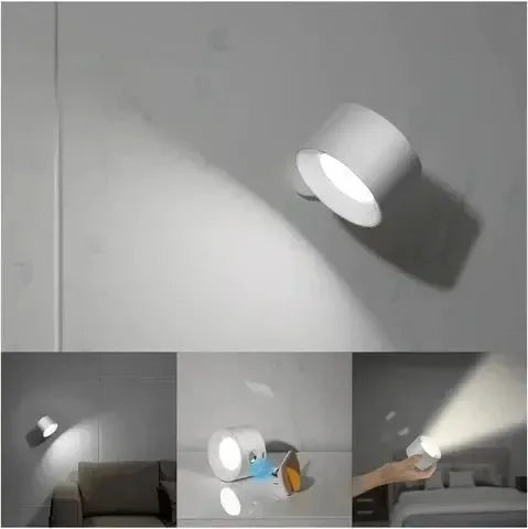 Draadloze Dimbare Wandlamp Claudine - Metaal 360° Rotatie