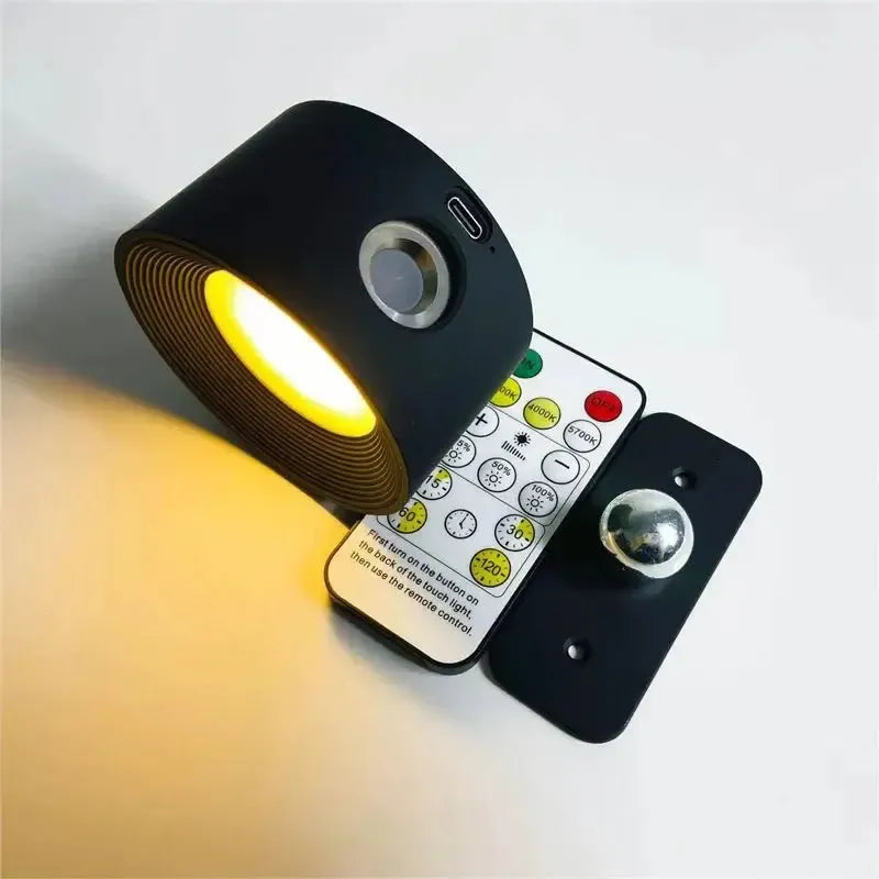 Draadloze Dimbare Wandlamp Claudine - Metaal 360° Rotatie