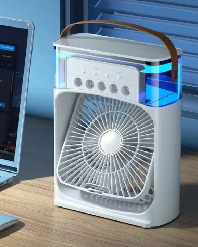 Draagbare USB Ventilator met Luchtbevochtiger en LED