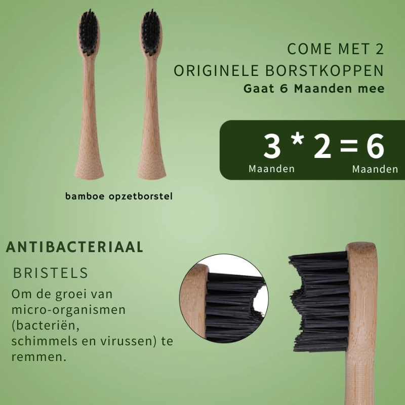 Duurzame Elektrische Tandenborstel met Bamboe Borstelkop