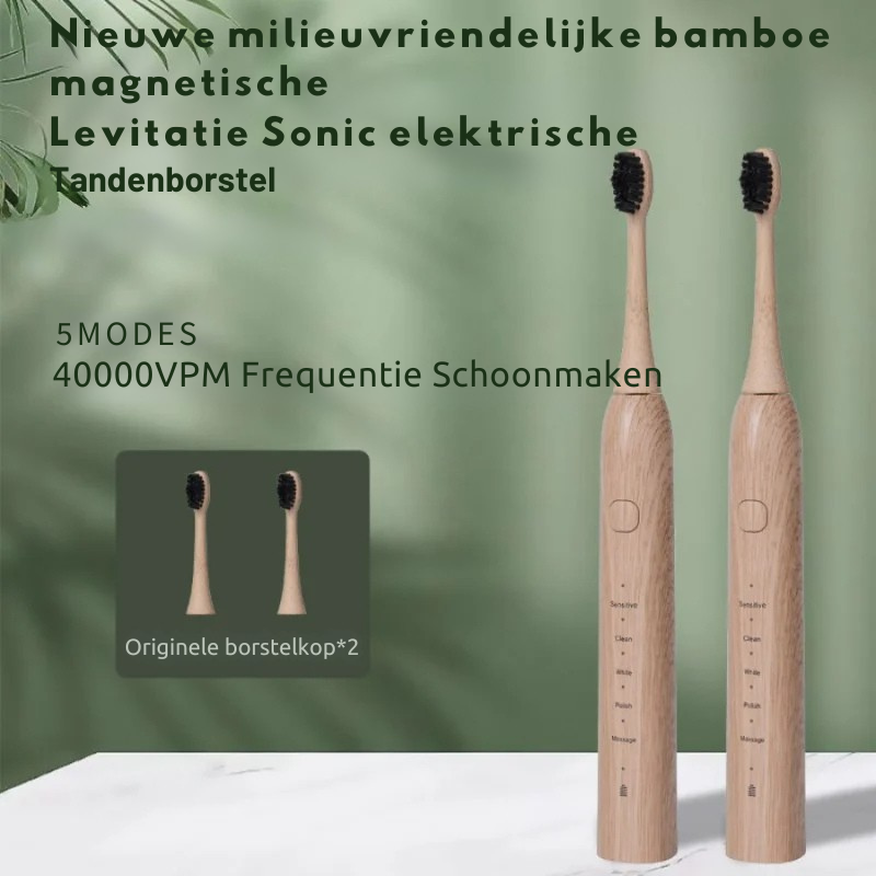 Duurzame Elektrische Tandenborstel met Bamboe Borstelkop