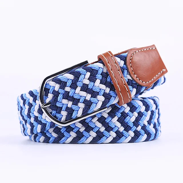Elastische Lederen Riem met Comfort Gesp