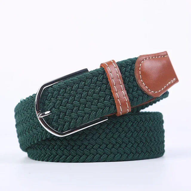 Elastische Lederen Riem met Comfort Gesp