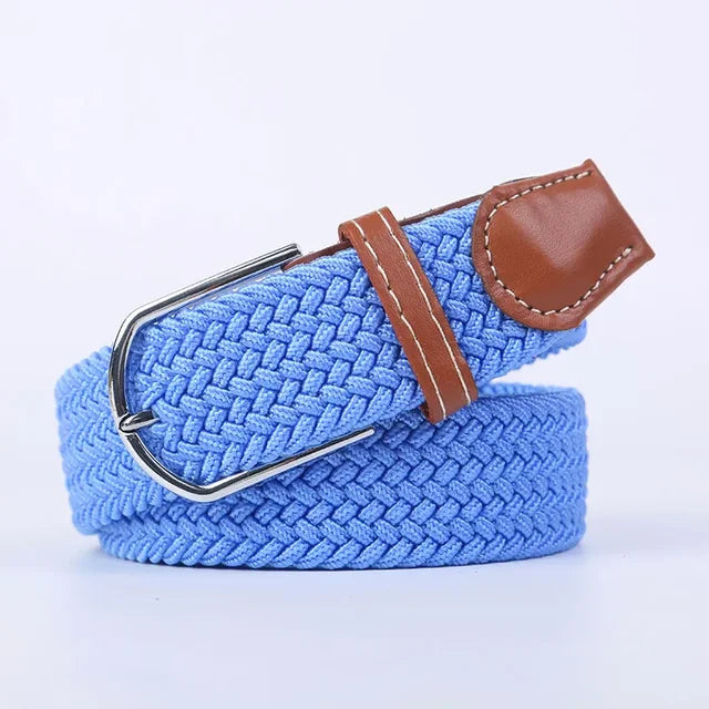 Elastische Lederen Riem met Comfort Gesp